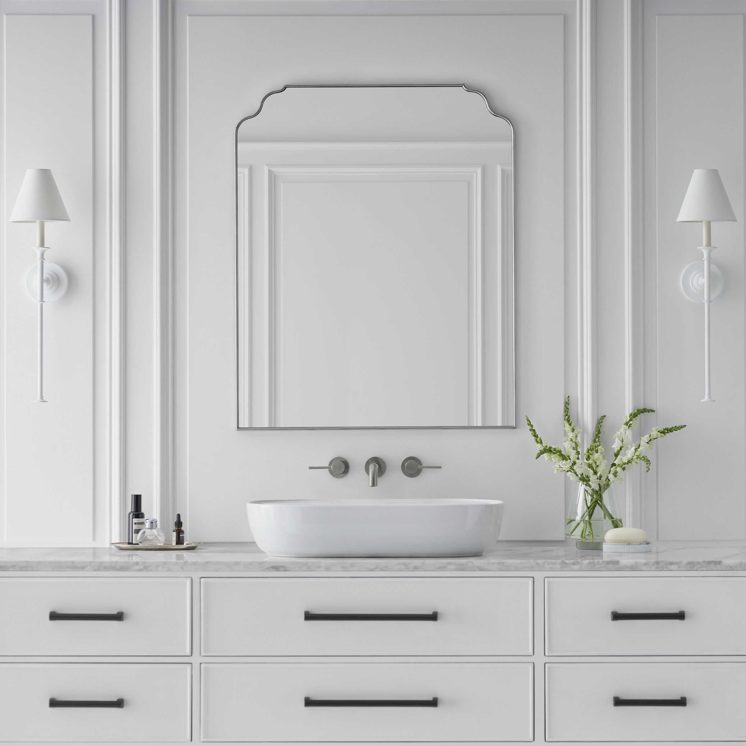 Thomas O'Brien Piaf LED 6.5 inch Plaster White Tail Sconce Wall Light, Large